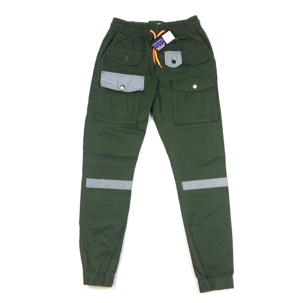 Maison Noir Premium Jogger Cargo Olive Green Gray Pants Bottoms Size Small S B9